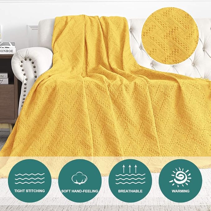 MYSKY HOME Geometrical Couch Cover Sofa Covers for 1 Cushion Couch Single Sofa Slipcovers for Small Chair Recliner Couch Covers Woven Jacquard Fabric Sofa Throws for Dogs (Medium, 71" x 91", Yellow)