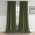 Olive Dark Green Curtains 120 Length 2 Panels, 52 by 120 Inches Long by DUALIFE