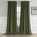 Olive Dark Green Curtains 108 Length 2 Panels, 52 by 108 Inches Long by DUALIFE