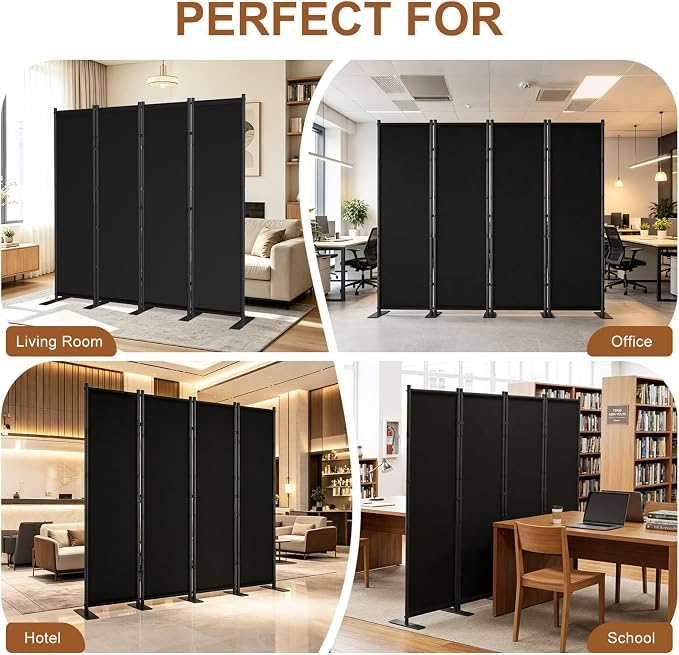 4 Panel Room Divider, 6FT Freestanding Folding Privacy Screen, Room Divider - Image 8