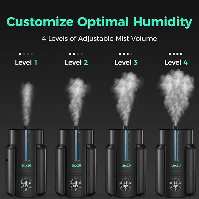 6L/1.59Gal Humidifier for Plants, Reptile Fogger Mister with Precise Temp & Humidity Probe/Expandable Hose, Smart Humidifier for Grow Tent, Mushroom, Houseplants, Reptile Tank 24H Timer