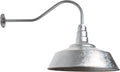 Steel Lighting Co. Large Outdoor Barn Light | Gooseneck Light Fixture | Made in America from 18-Gauge Steel | 20" Dome | 23" Gooseneck Galvanized Exterior/Galvanized Interior