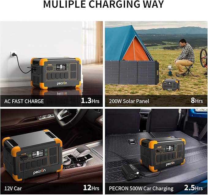 pecron 1024Wh Solar Generator with 3072Wh Extra Battery Expandable to 4096Wh, 1800W Portable Power Station LiFePO4 Battery Backup, Fast Charging Solar Generator for Home Use, Camping, RV, Emergencies