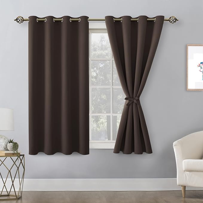 Blackout Curtains for Bedroom, 52 x 54 Inches Long, 2 Panels | Thermal - Image 8