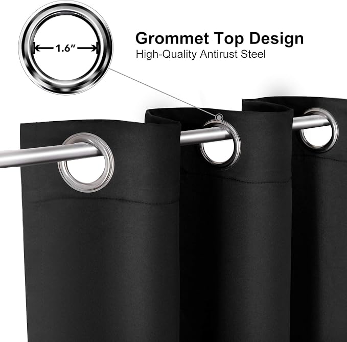 ChrisDowa Blackout Curtains for Bedroom 72 Inch Length Door Drapes, for Living - Image 2