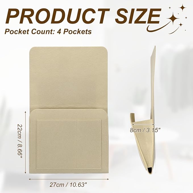 uxcell 4 Pockets Bedside Caddy, Bed Hanging Storage Bag Holder - Image 2