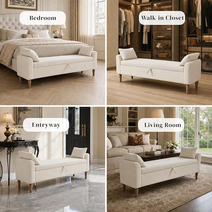 Aoiy & Wifon 65.94" W Large Storage Ottoman Bench, King Size End of Bed Storage - Image 7