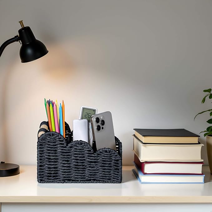 CubesLand Bedside Table Desk Organizer Caddy, Remote Pen&Pencil Holder Cup | - Image 2