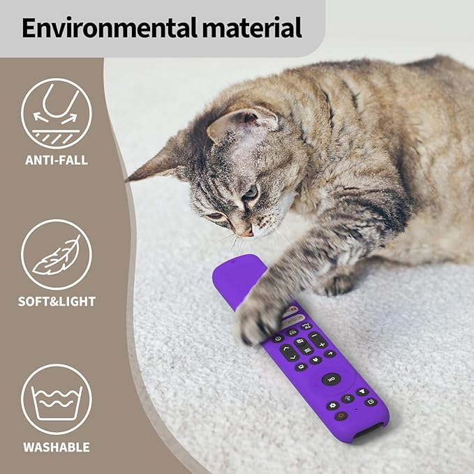Hi Color Silicone Cover for TCL RC813 FMB1/RC923/RC902V Remote Protective Case Sleeve for TCL Smart TV Remote RC813 FMB1 Case Cover (Purple)