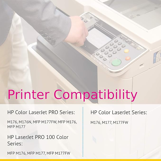 CS Replacement Toner Cartridge Compatible with HP M177FW CF352A Yellow 130A Color Laserjet M176 M177FW PRO M176N MFP M177FW MFP M176 MFP M177 PRO 100 MFP M176 M177 M177FW