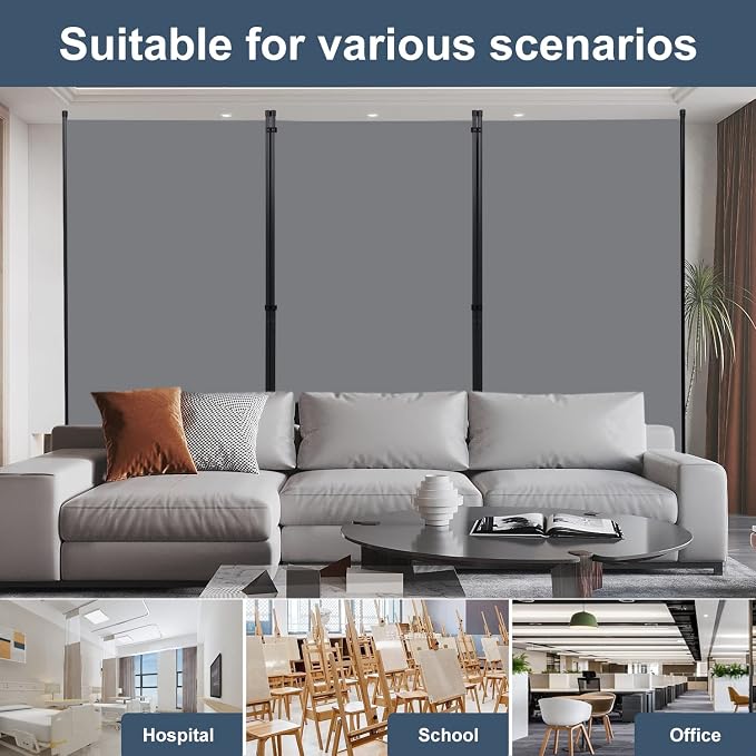 3 Panel Folding Room Divider, Indoor Privacy Screen Space Separator | 6ft - Image 5