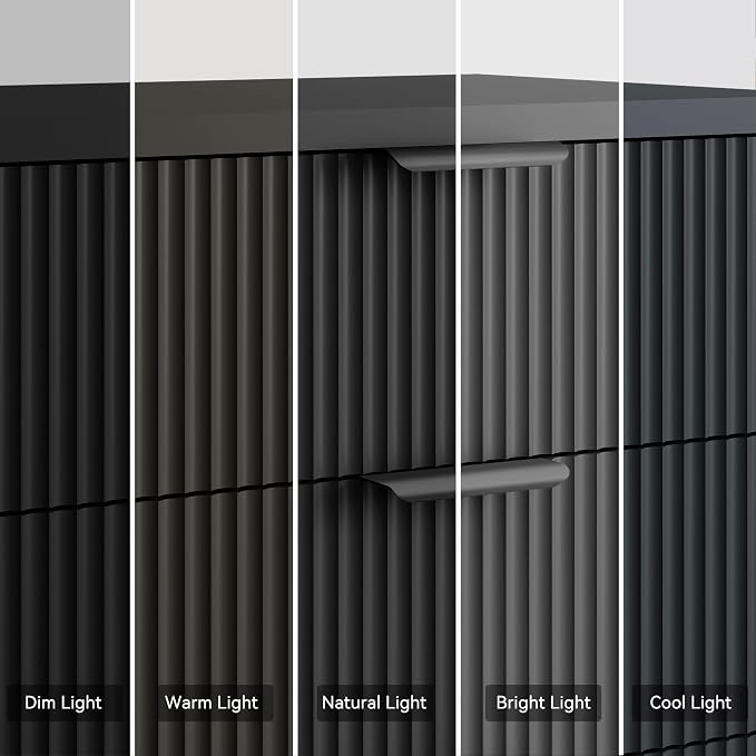 25.6" W Black Fluted Nightstand - Image 7