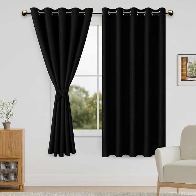 DWCN Black Blackout Curtains for Bedroom by DWCN