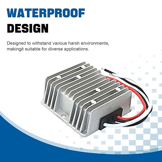 DC 8V-36V to 12V Automatic Buck Boost Converter, 15A 180W Step Down Up Regulator Voltage Reducer, Waterproof DC Power Supply for Golf Cart LED Light