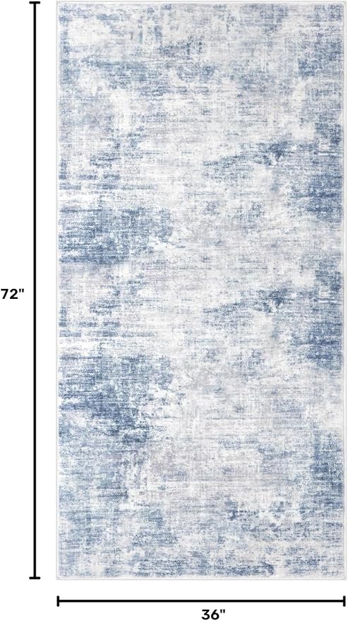 Abstract Runner Rug 3x6 Ft Washable Runners - Image 2
