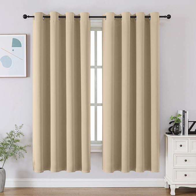 CUCRAF Bedroom Curtains 63 Inches Long by CUCRAF