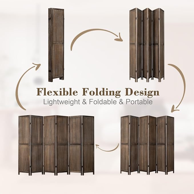 WelFurGeer 6 Panel Room Divider Screen - Image 4