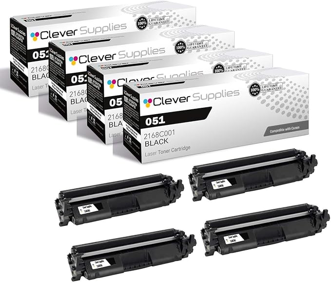 CS Compatible Toner Cartridge Replacement for Canon 051 2168C001 Black ImageClass LBP162dw MF264dw MF267dw MF269dw Toner Cartridge 4 Pack