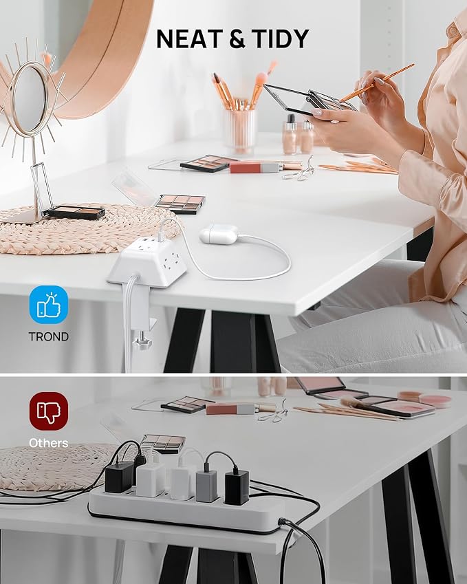 TROND Desk Clamp Power Strip, Desk Mount Charging Station - Image 7