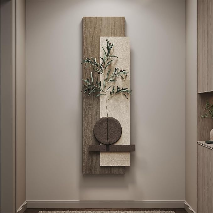 Modern Neutral 3D Textured Long Narrow Vertical Wall Art by Cuspin