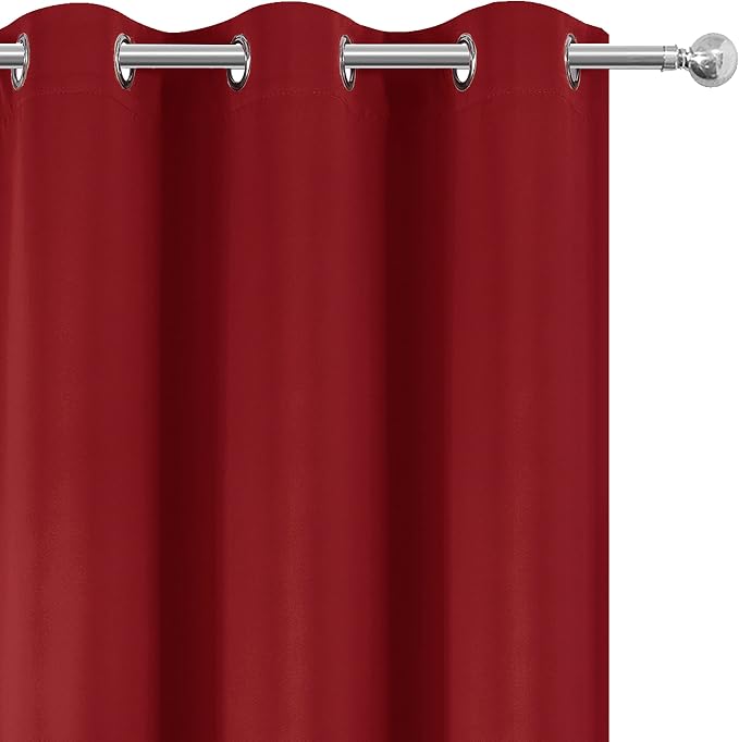 Red Blackout Curtains with Black Liner/40 x 72 Inch/Set of 2 Panels Room - Image 8