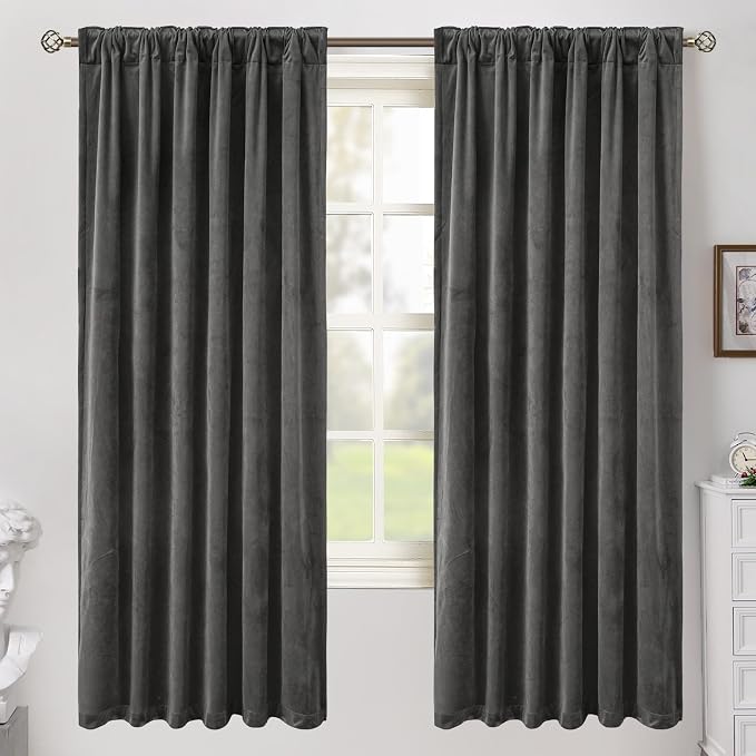 BGment Velvet Blackout Curtains 72 Inch Length - Image 2