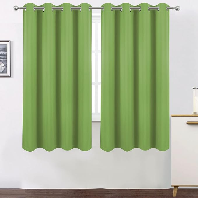 100% Blackout Light Green Curtains - Image 2