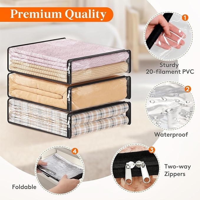 Lifewit 14L Clear Sheet Storage Bags - Image 3