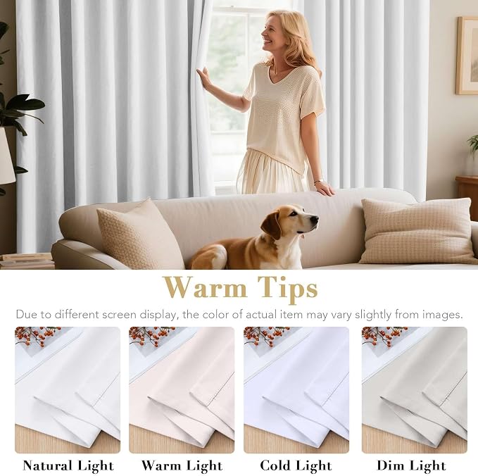 H.VERSAILTEX White Curtains for Bedroom Thermal Insulated Curtains & Drapes - Image 5
