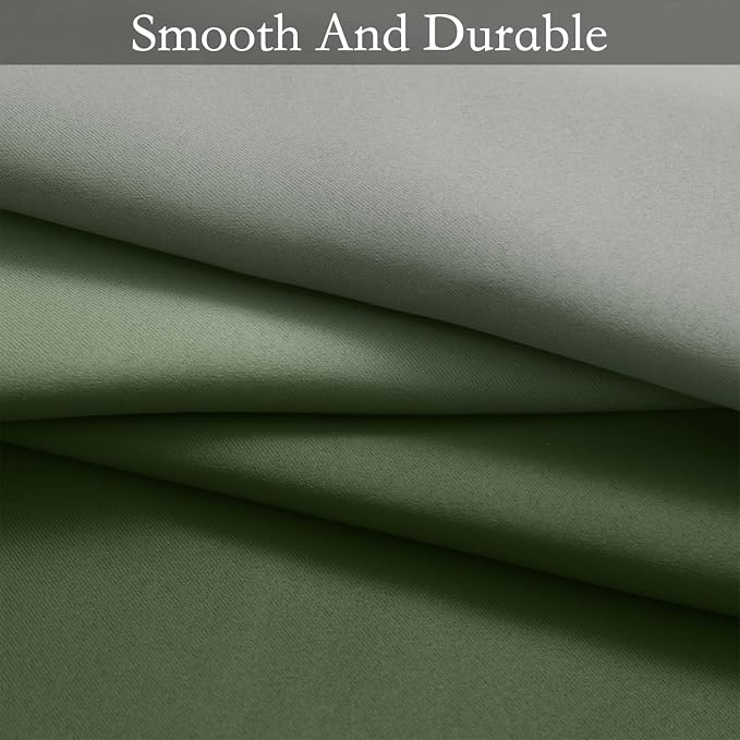 SimpleHome Sage Green to Grey White Ombre Room Darkening Curtains 63 Inch | - Image 6