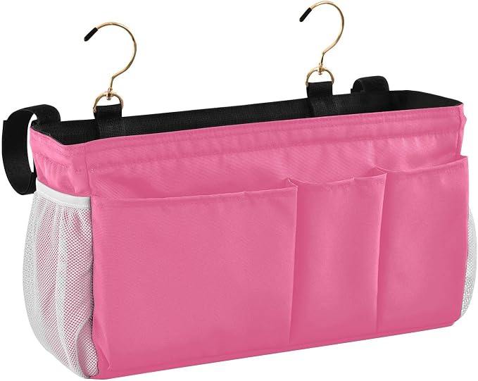 Neon Rose Red Bedside Caddy Storage Bag Bedside Organizer by KOPIRIT