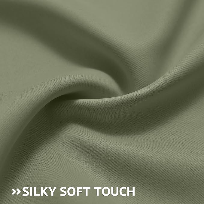 COSVIYA Grommet Room Darkening Light Sage Curtains 63 inch Long - Image 5