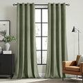 MIULEE Velvet Curtains Sage Green 52 x 72 Inch Length Set of 2 | Grommet Drapes by MIULEE
