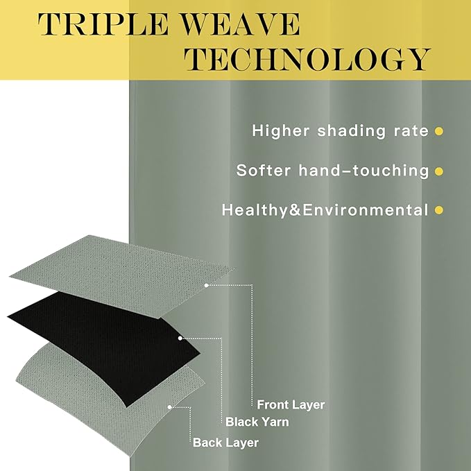NICETOWN Sliding Door Window Treatment Blackout Patio Door Curtain Panels - Image 3