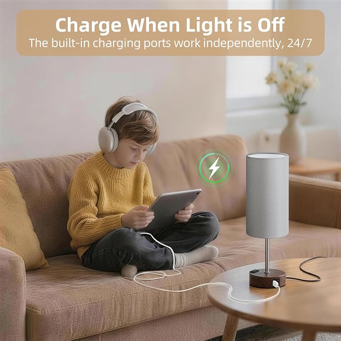Table Lamp for Nightstand, High-Sensitivity Touch, 3-Level Dimmable Bedside Lamp - Image 8