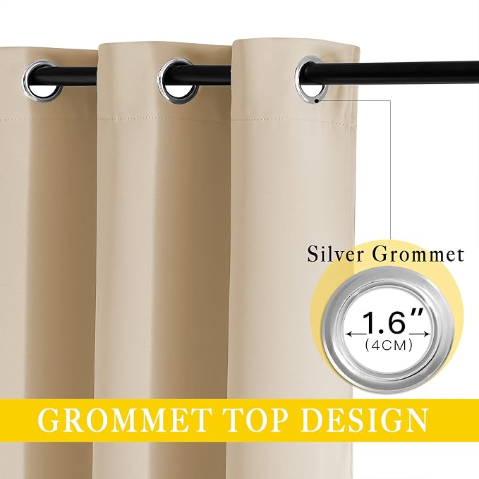 NICETOWN Sliding Door Curtain Panel Room Darkening Window Treatment - Image 2