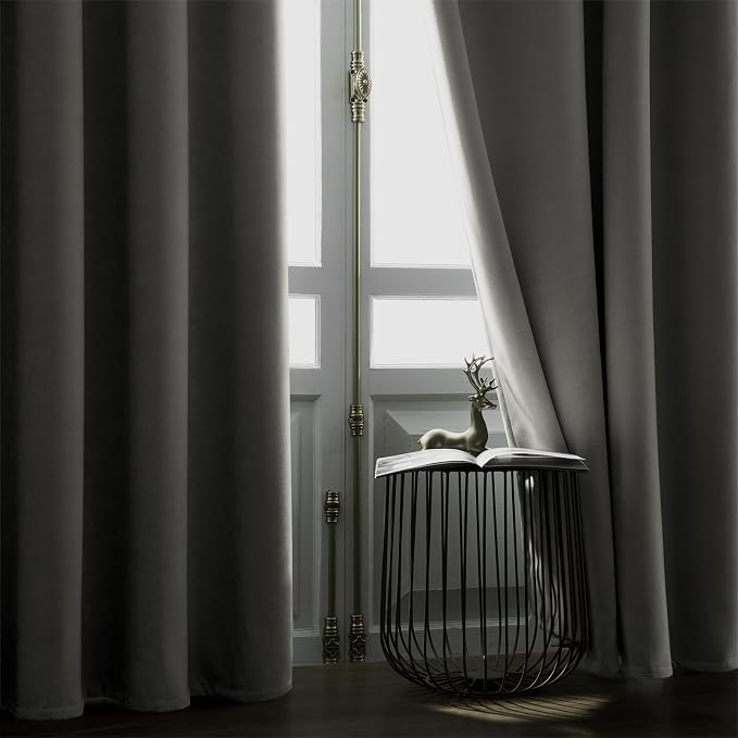 Joydeco Velvet Blackout Curtains Black Out Curtain 108 Inch Drapes | - Image 7