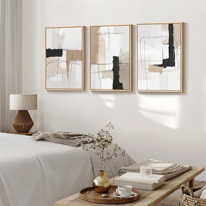 Large Framed Abstract Wall Art, 20x30 In, Canvas prints, wood frame, Minimalist - Image 4