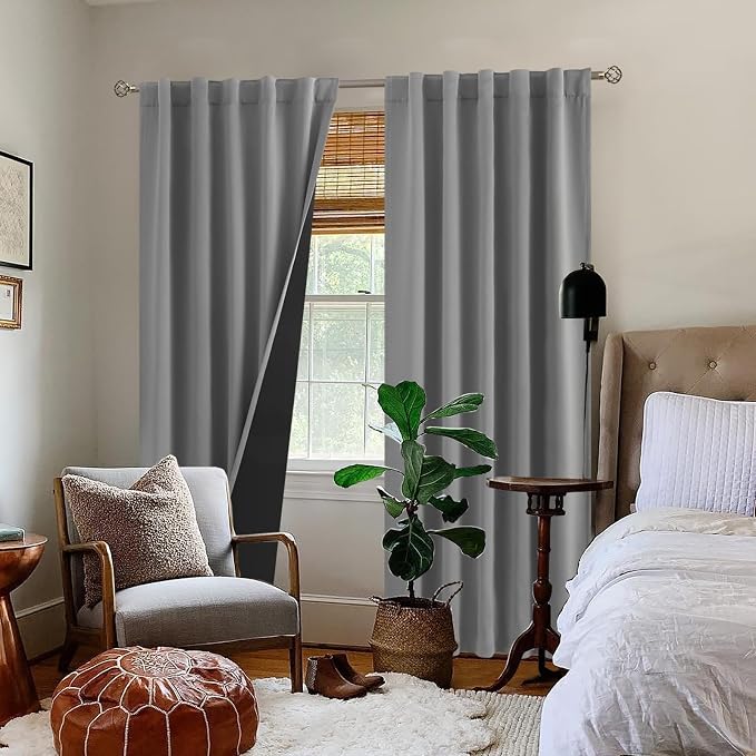BGment Dove Grey 100% Blackout Curtains 84 Inches Long - Image 9