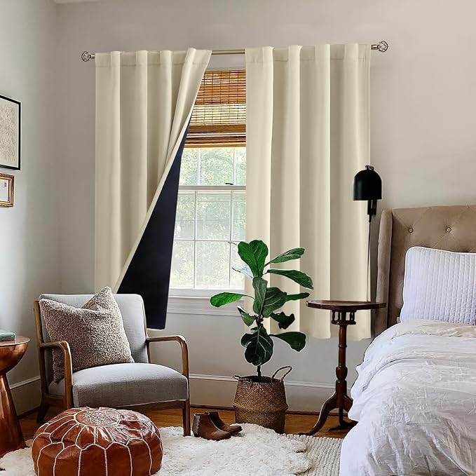 BGment Beige 100% Blackout Curtains 63 Inches Long - Image 9