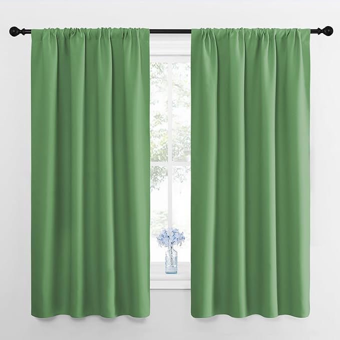 NICETOWN Blackout Curtains for Bedroom, Froest Green, 1 Pair, 42 by 45-inch by NICETOWN