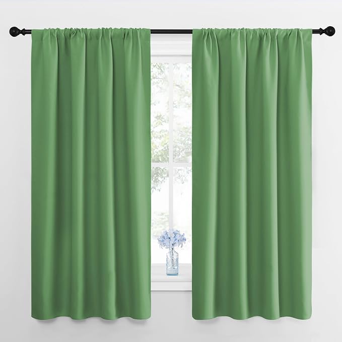 NICETOWN Blackout Curtains for Living Room, Froest Green, 2 Panels, 42 by 63 by NICETOWN