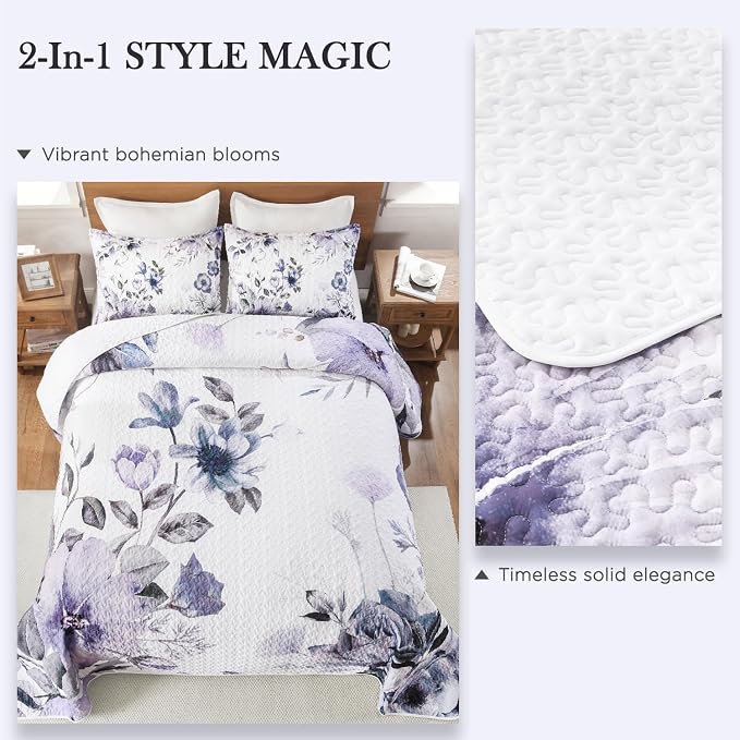 Quilt King Size, Reversible Polyester Coverlet Set - Image 9
