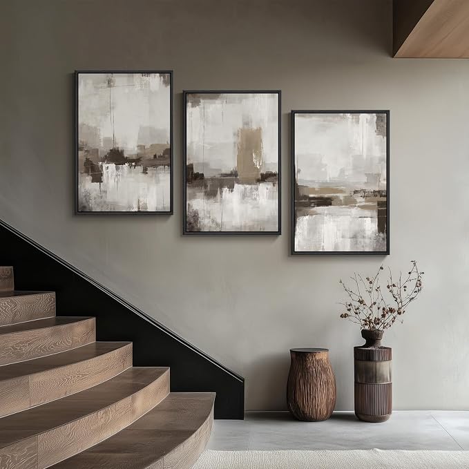 Large Framed Neutral Abstract Wall Art - Image 4