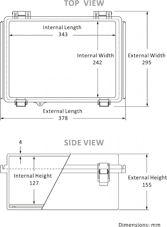 Gratury Junction Box, IP67 Waterproof Plastic Enclosure for Electrical Project, Hinged Grey Cover, Includes Mounting Plate and Wall Bracket (Grey Cover with Inner Door, 14.6"×10.6"×5.9")