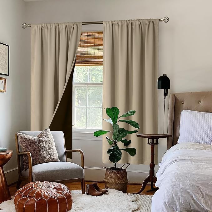 BGment Sand 100% Blackout Curtains - Image 2
