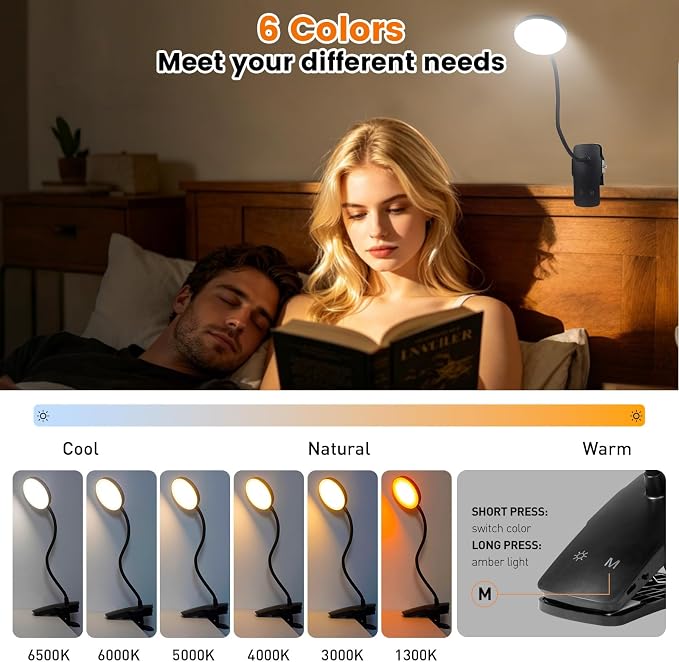 Cordless Rechargeable Clip On Desk Lamp Thick Flexible 360° Gooseneck | 450 - Image 3