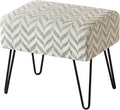 Home Soft Things Jacquard Chenille Ottoman, Arusha-Light Blue, Fuzzy Entry Way by HomeSoftThings