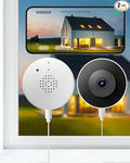 AKINGUAR 3MP 2K Window Camera, 2.4GHz WiFi Indoor Camera for Home Security, with Full-Color Night Vision, Person & Motion Detection, 2 Way Audio, 24/7 Recording, Easy Set Up, 2 Packs