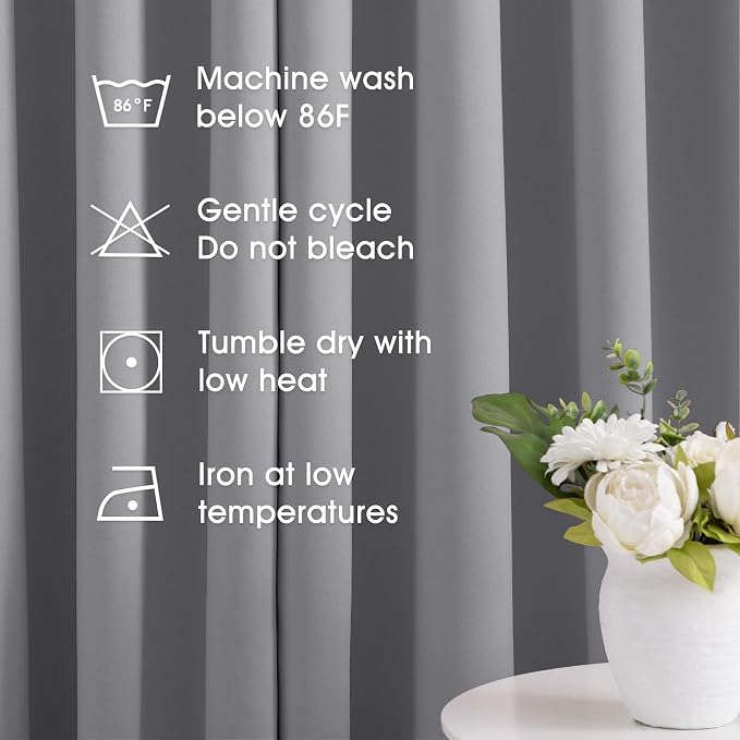 HOMEIDEAS Light Grey Blackout Curtains 42 X 84 Inch 2 Panels Room Darkening - Image 5